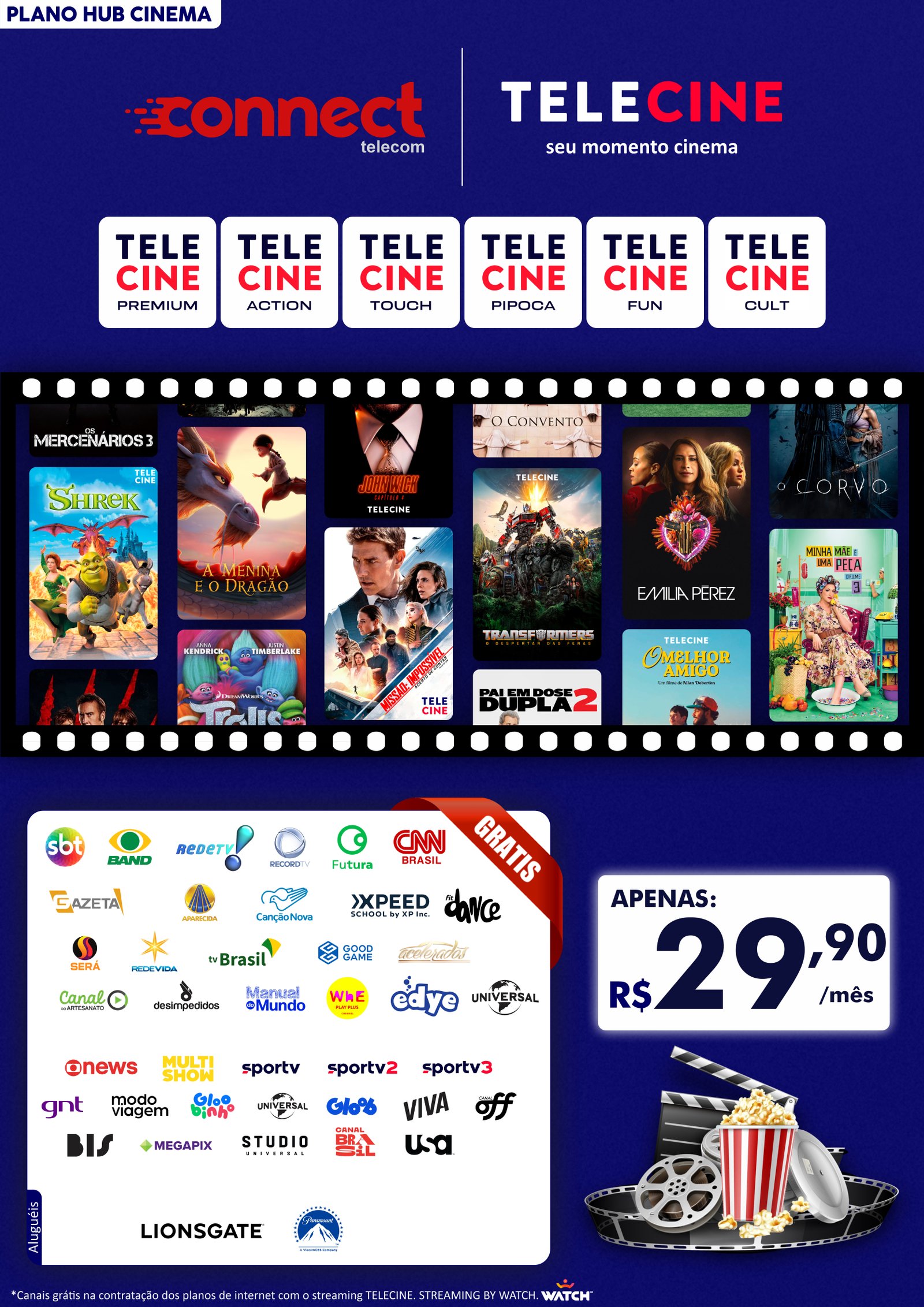 Banner do streaming Telecine